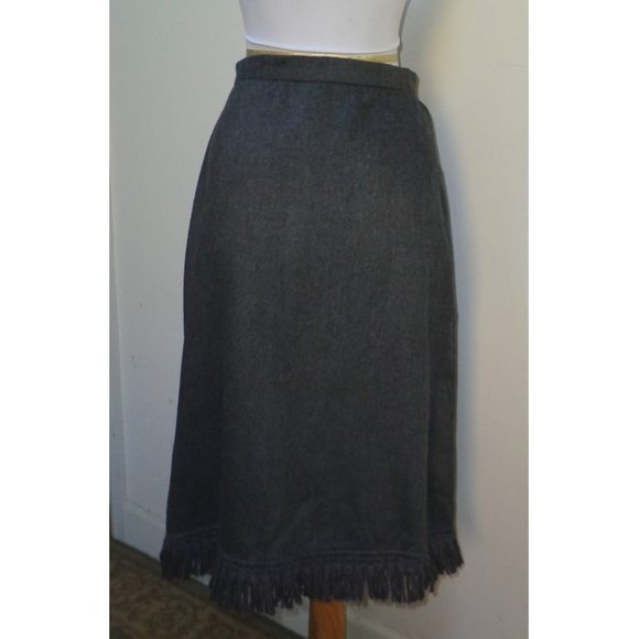 NWOT - MIDORI GRAY 100% CASHMERE A-LINE SKIRT SIZE 8 - Picture 4 of 8